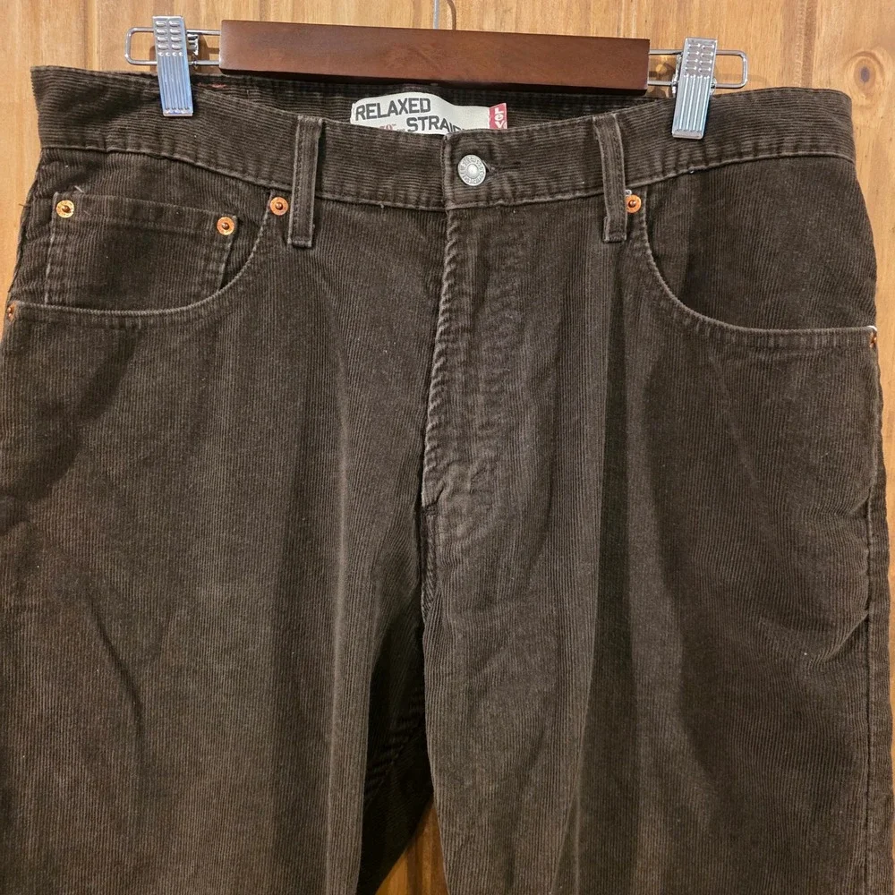 Vintage Levis 559 Relaxed Straight Pants‎ Mens 34x30 Brown Excellent Corduroy